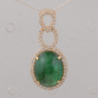 3.75 Ct Oval Emerald 9K Gold Pendant