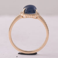 2.82 Ct Cushion Sapphire 9K Gold Ring
