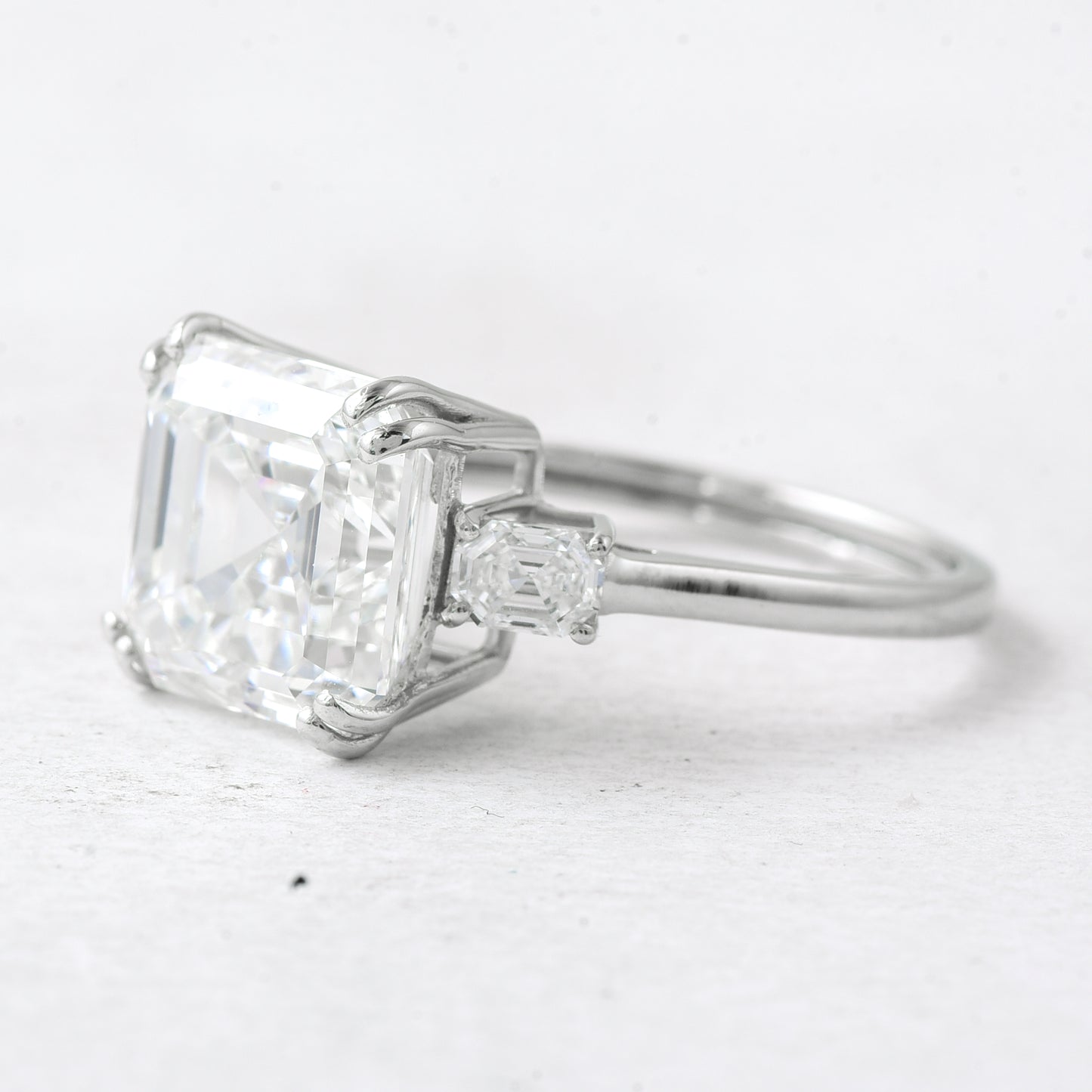 5.68 Ct Asscher Lab Grown Diamond 950 Platinum Ring