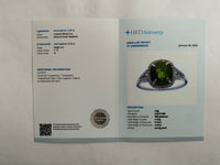 3.58 Ct Cushion Mixed Cut Natural Green Sapphire 950 Platinum Ring