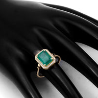 2.72 Ct Octagon Natural Emerald 14K Gold Ring