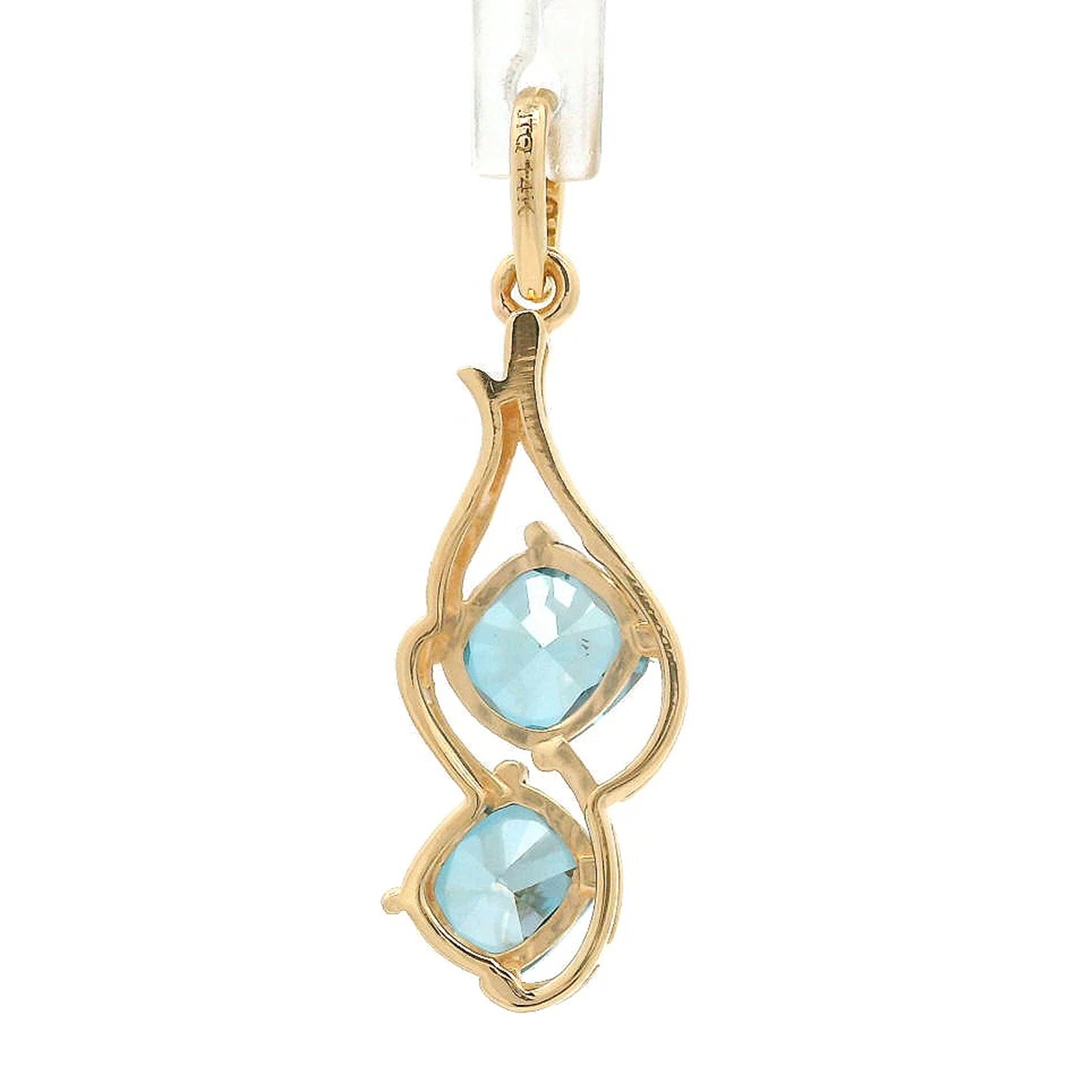1.62 Ct Cushion Blue Diamond 14K Gold Pendant