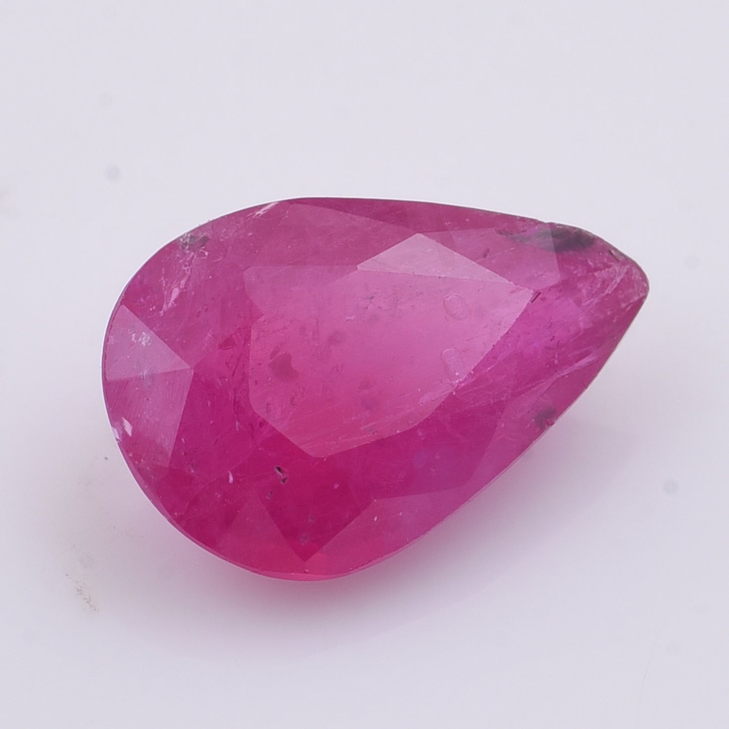 1.58 Natural Corundum With Lead Glass Ruby With Lead Glass Pear Mixed Cut Gemstone