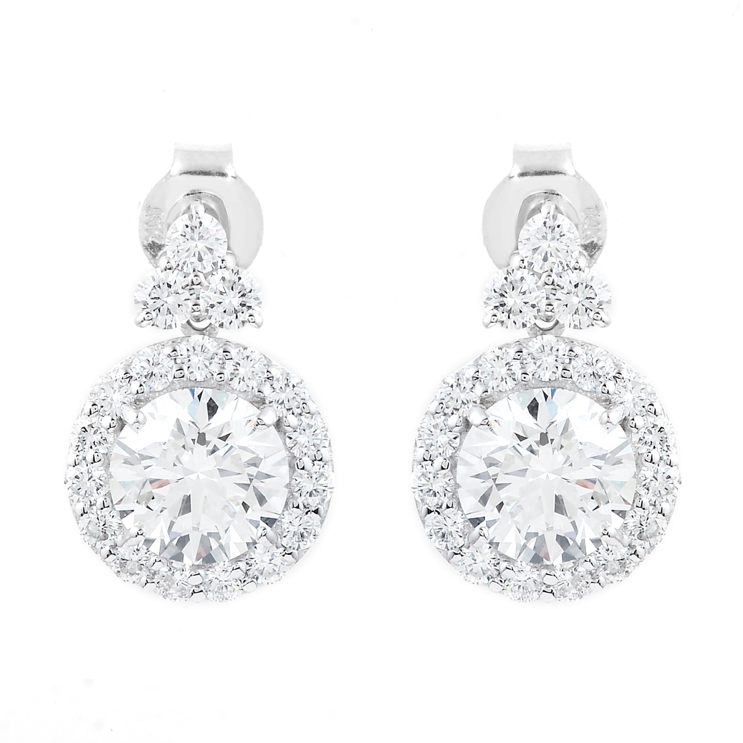 4.25 Carats Lab Grown Diamond 14K Gold Earrings