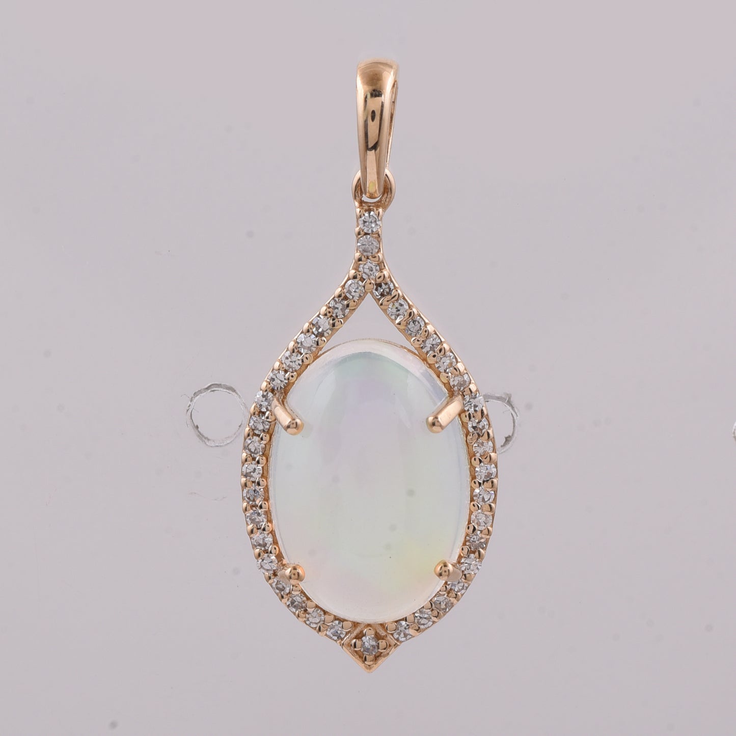 2.59 Ct Oval Cabochon Cut Natural Opal 14K Gold Pendant