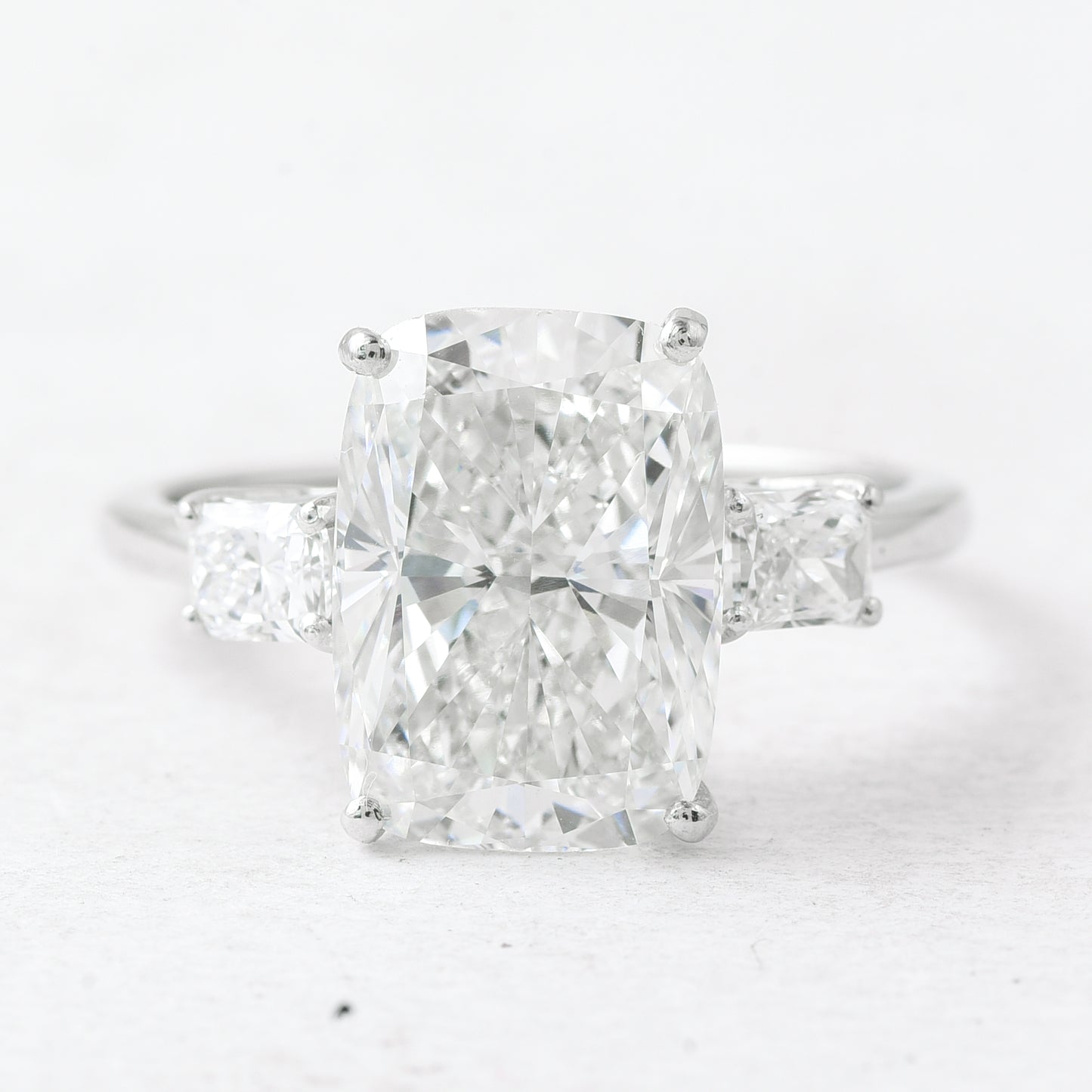 5.35 Ct Cushion Lab Grown Diamond 950 Platinum Ring
