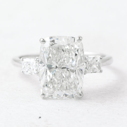 5.35 Ct Cushion Lab Grown Diamond 950 Platinum Ring