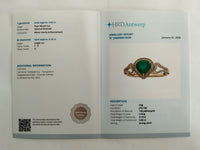 1.00 Ct Pear Mixed Cut Natural Emerald 14K Gold Ring