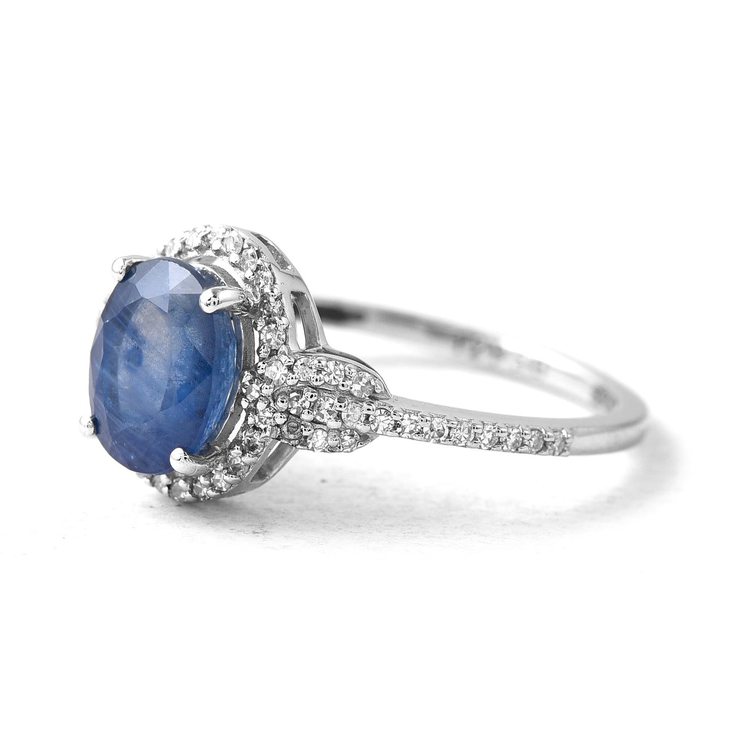 2.92 Ct Oval Mixed Cut Natural Sapphire 950 Platinum Ring