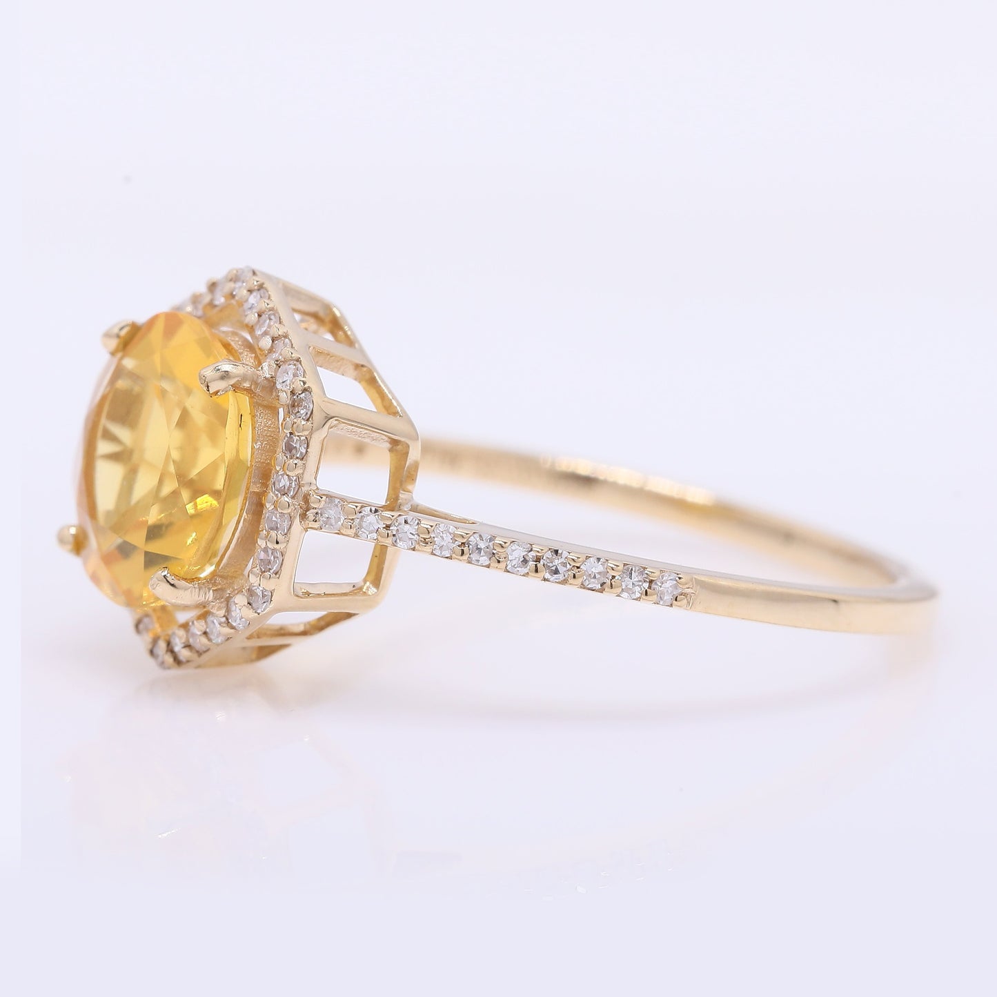 1.37 Ct Round Mixed Cut Natural Fire Opal 14K Gold Ring