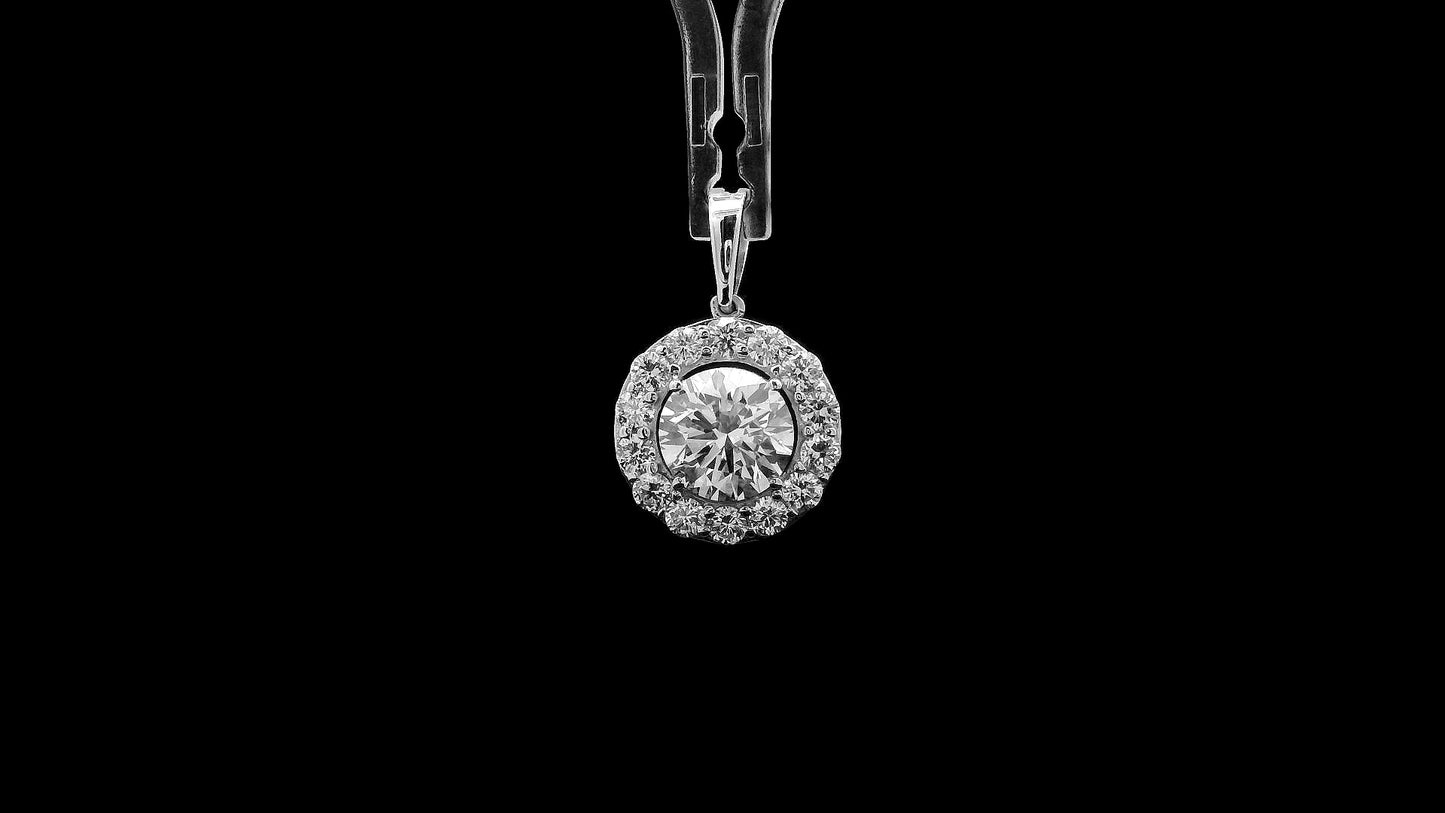 2.13 Ct Round Lab Grown Diamond 14K Gold Pendant
