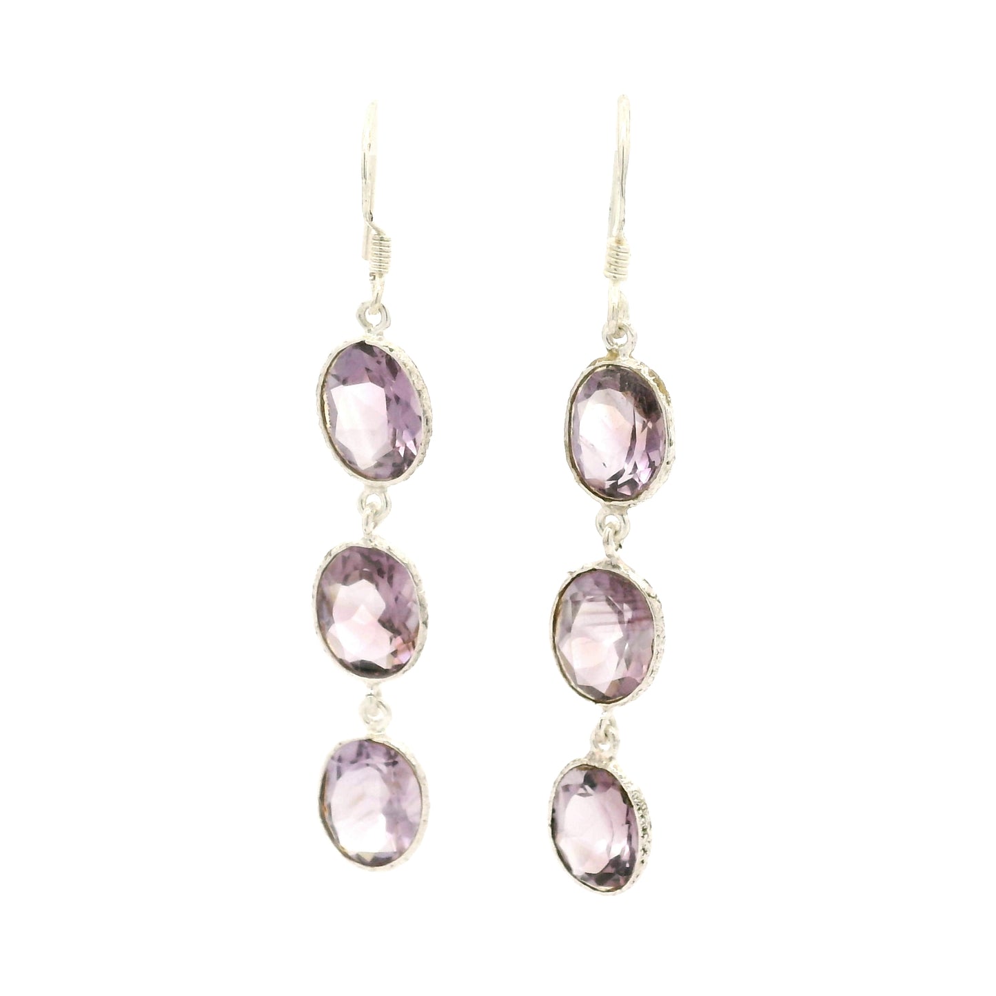 10.35 Ct Amethyst 925 Sterling Silver Earrings