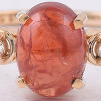 2.23 Ct Oval Cabochon Cut Natural Spinel 14K Gold Ring