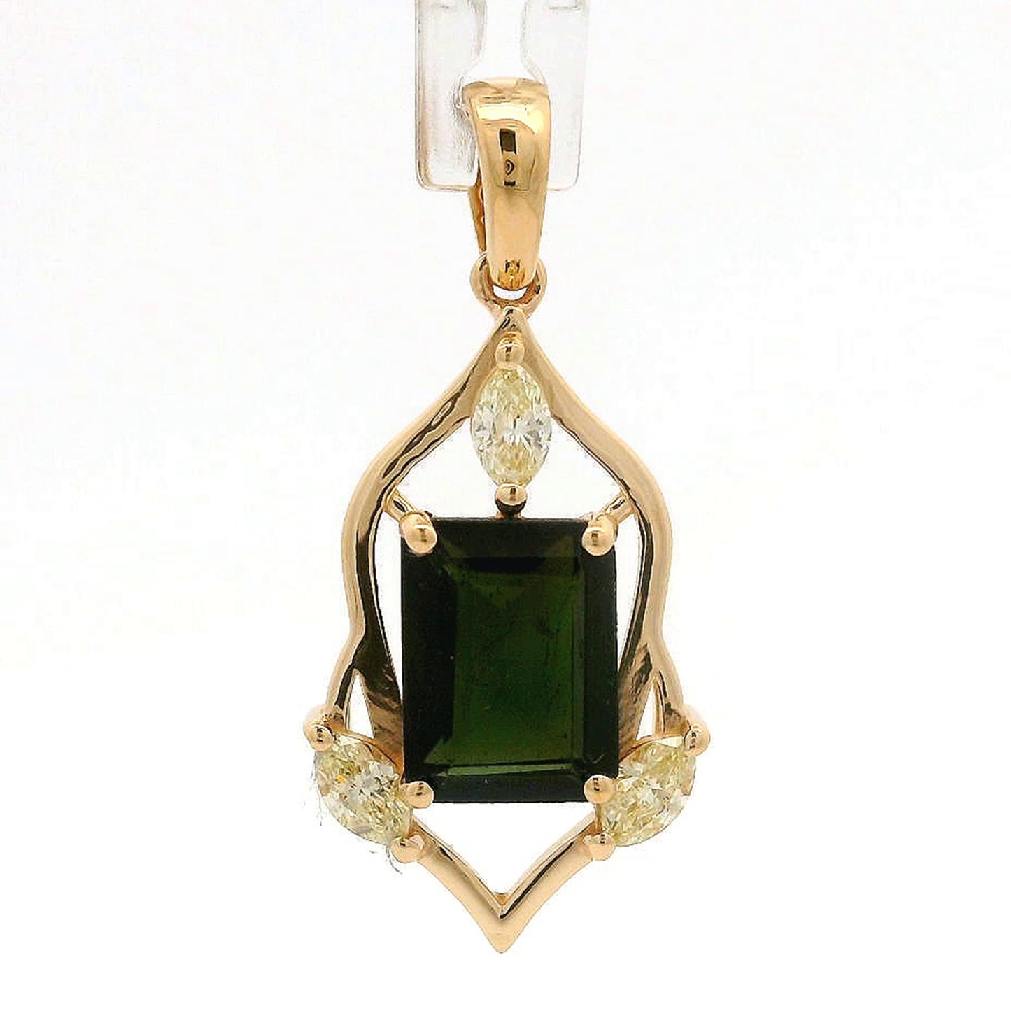 1.68 Ct Octagon Tourmaline 14K Gold Pendant