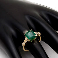 2.60 Ct Octagon Natural Emerald 14K Gold Ring