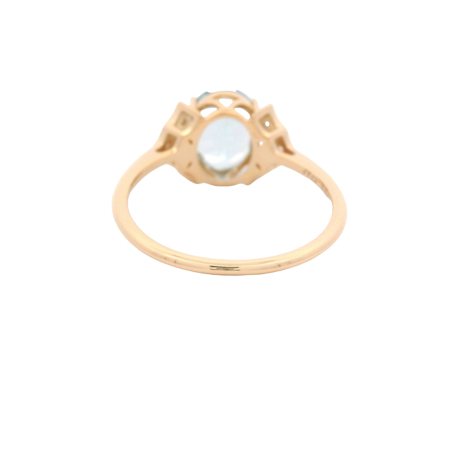 1.71 Ct Oval Aquamarine 14K Gold Ring