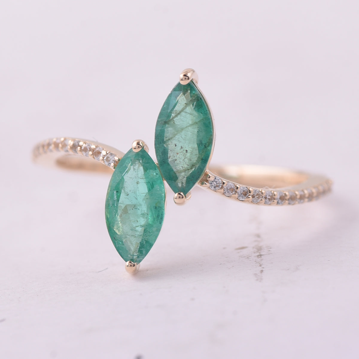1.08 Ct Marquise Emerald 9K Gold Ring