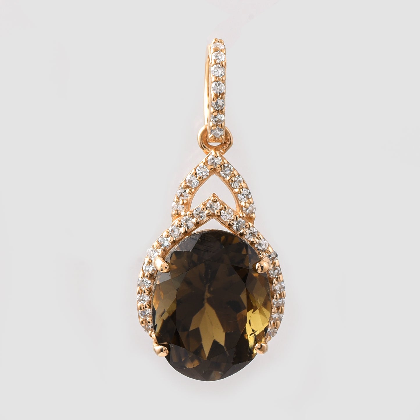 3.33 Ct Oval Mixed Cut Natural Tourmaline 14K Gold Pendant