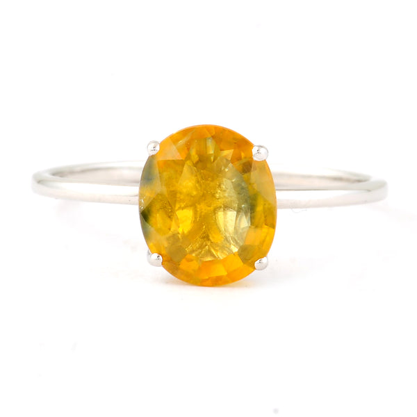 1.95 Ct Oval Mixed Cut Natural Yellow Sapphire 950 Platinum Ring