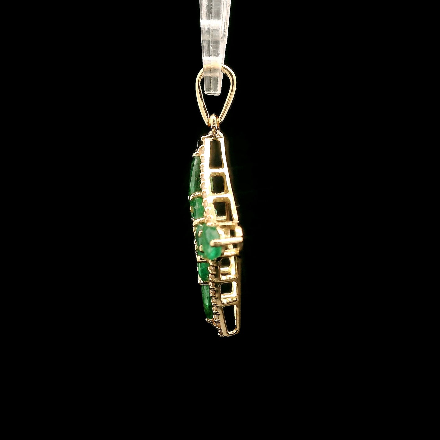 1.70 Ct Pear Emerald 14K Gold Pendant