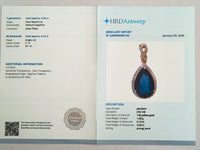 3.68 Ct Pear Mixed Cut Natural Sapphire 14K Gold Pendant