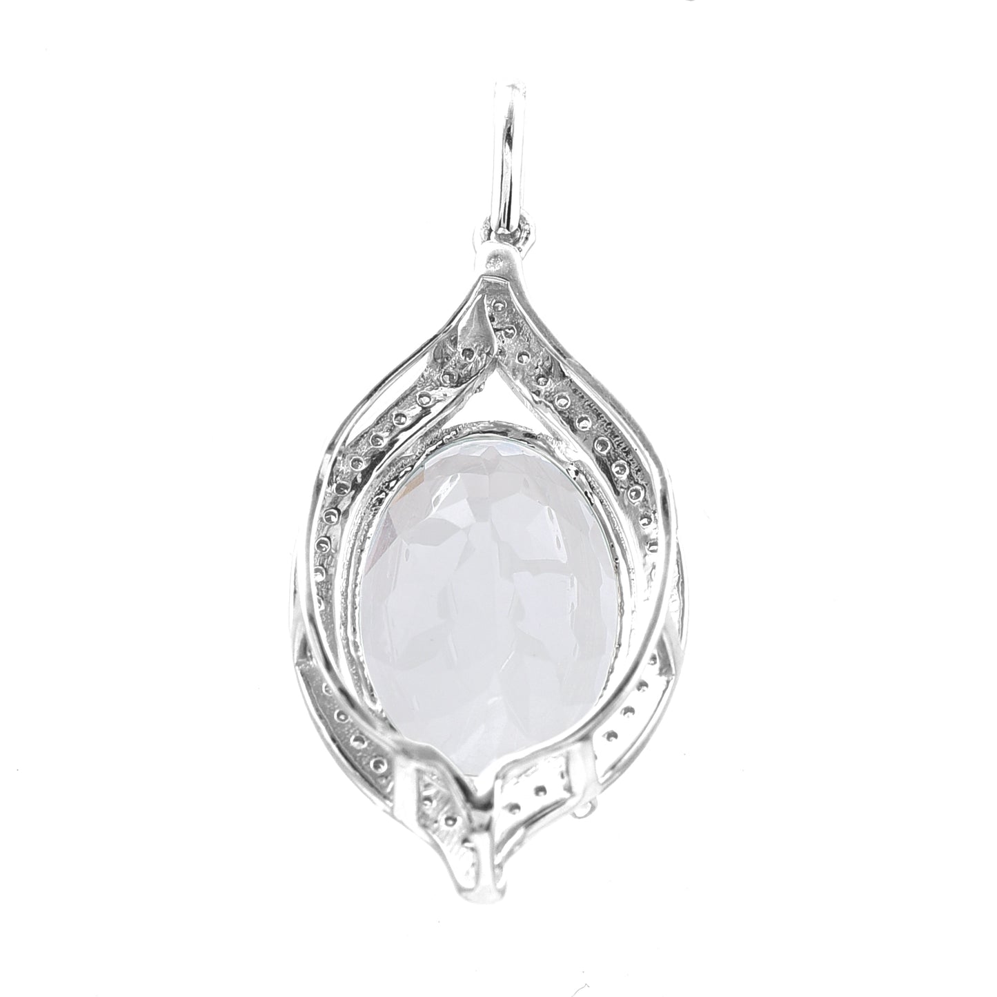 5.60 Ct Oval Mixed Cut Natural Aquamarine 950 Platinum Pendant