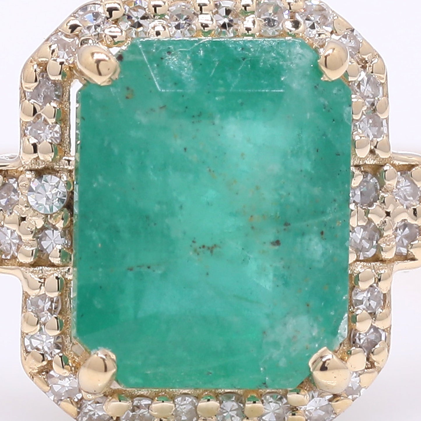 1.96 Ct Octagon Step Cut Natural Emerald 14K Gold Ring