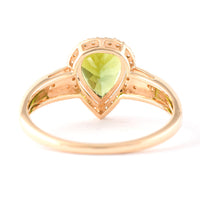 1.25 Ct Pear Mixed Cut Natural Green Tourmaline 14K Gold Ring
