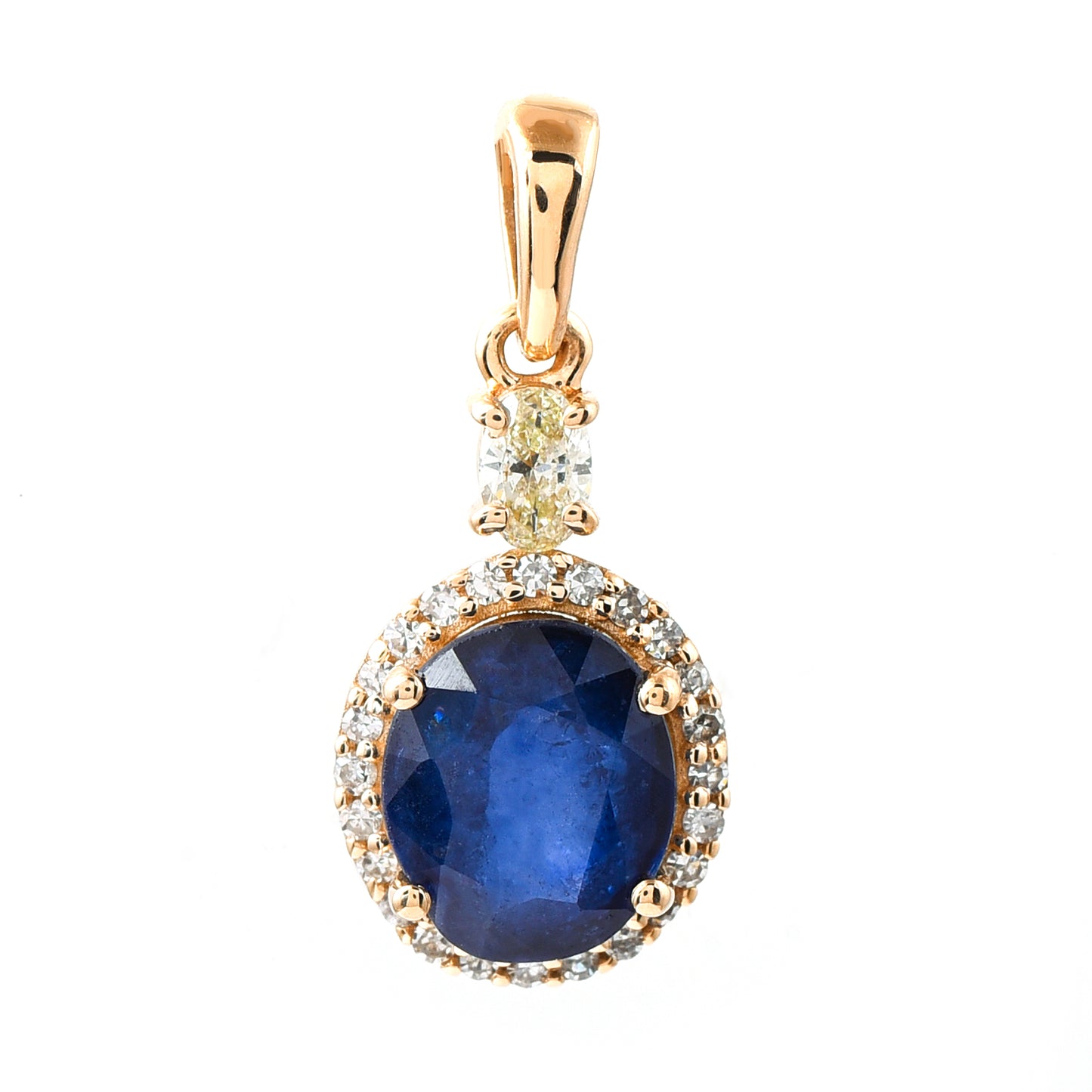 1.74 Ct Oval Sapphire 14K Gold Pendant