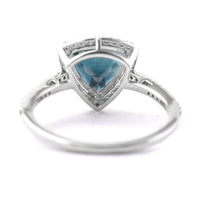 2.11 Ct Triangle Mixed Cut Natural Tourmaline 950 Platinum Ring