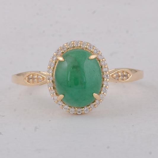 1.96 Ct Oval Emerald 9K Gold Ring