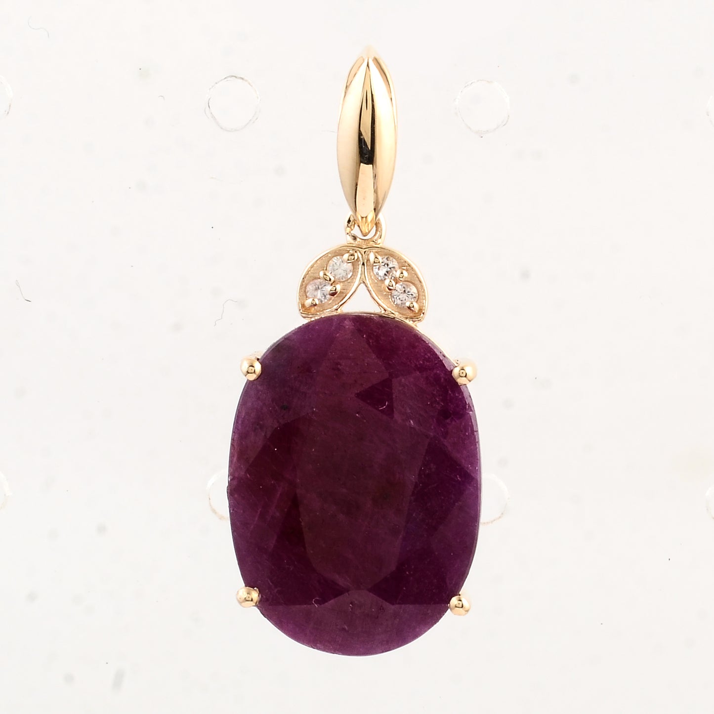 9.06 Ct Oval Ruby 14K Gold Pendant