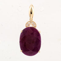 9.06 Ct Oval Ruby 14K Gold Pendant