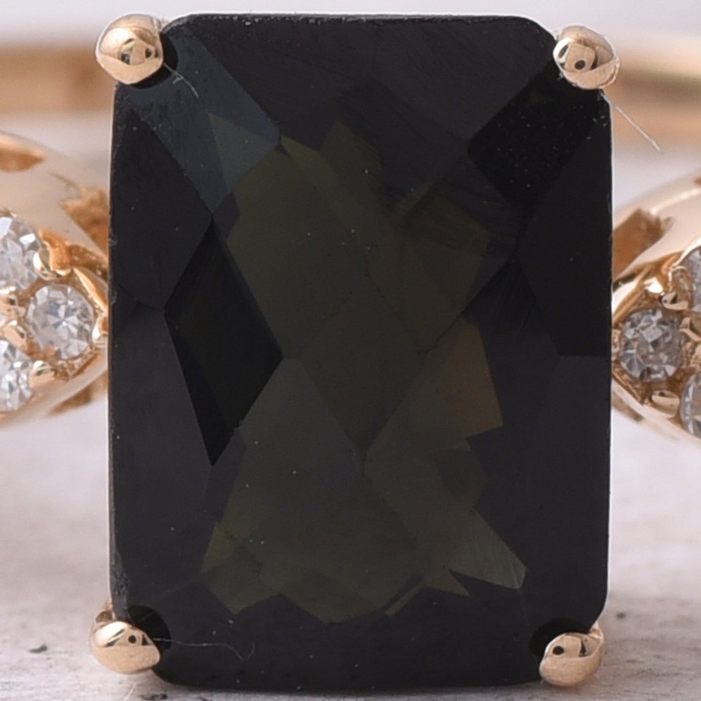 1.42 Ct Octagon Step Cut Natural Tourmaline 14K Gold Ring