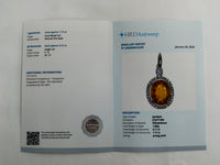1.82 Ct Oval Mixed Cut Natural Fire Opal 950 Platinum Pendant