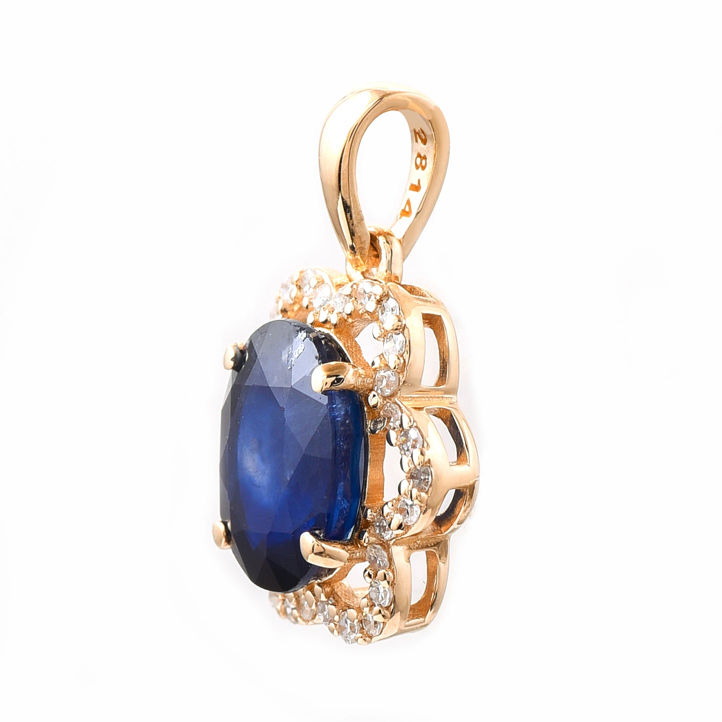 1.75 Ct Oval Sapphire 14K Gold Pendant