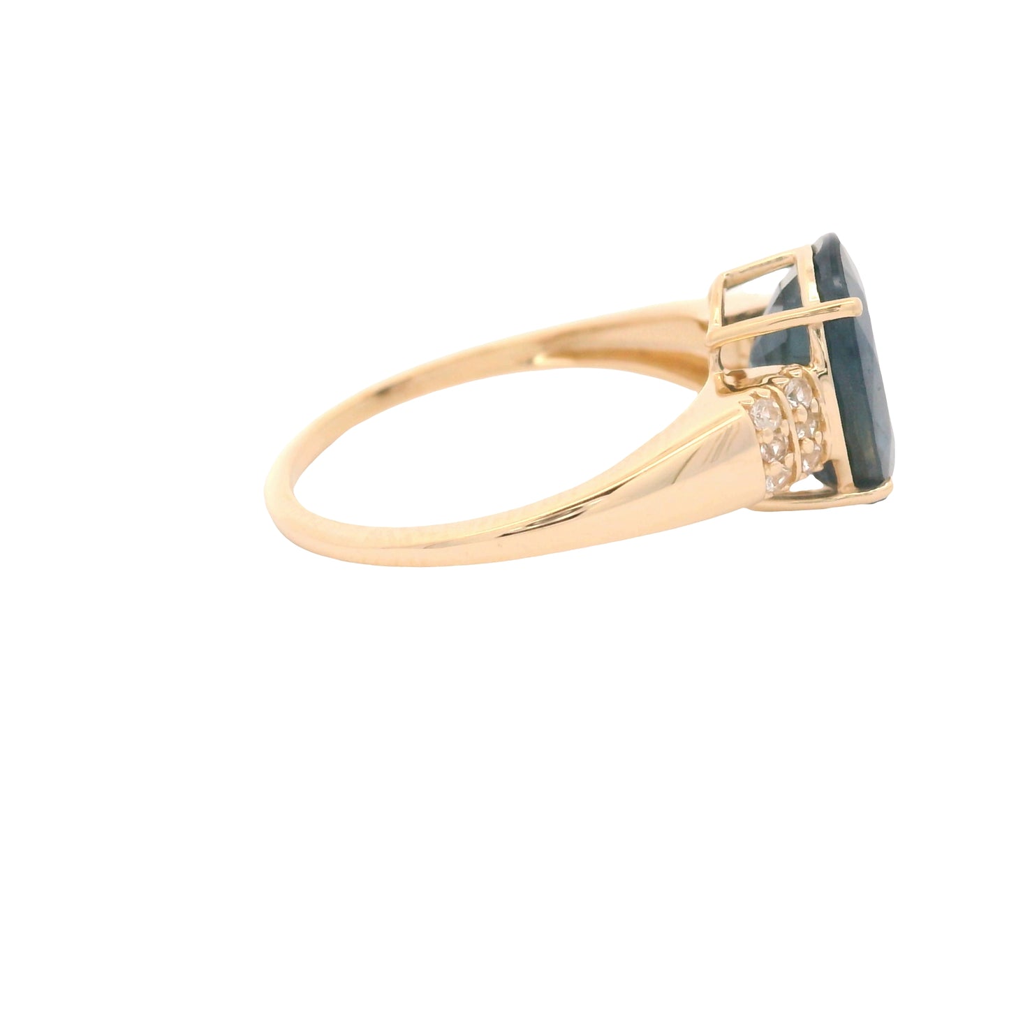 3.96 Ct Oval Sapphire 14K Gold Ring