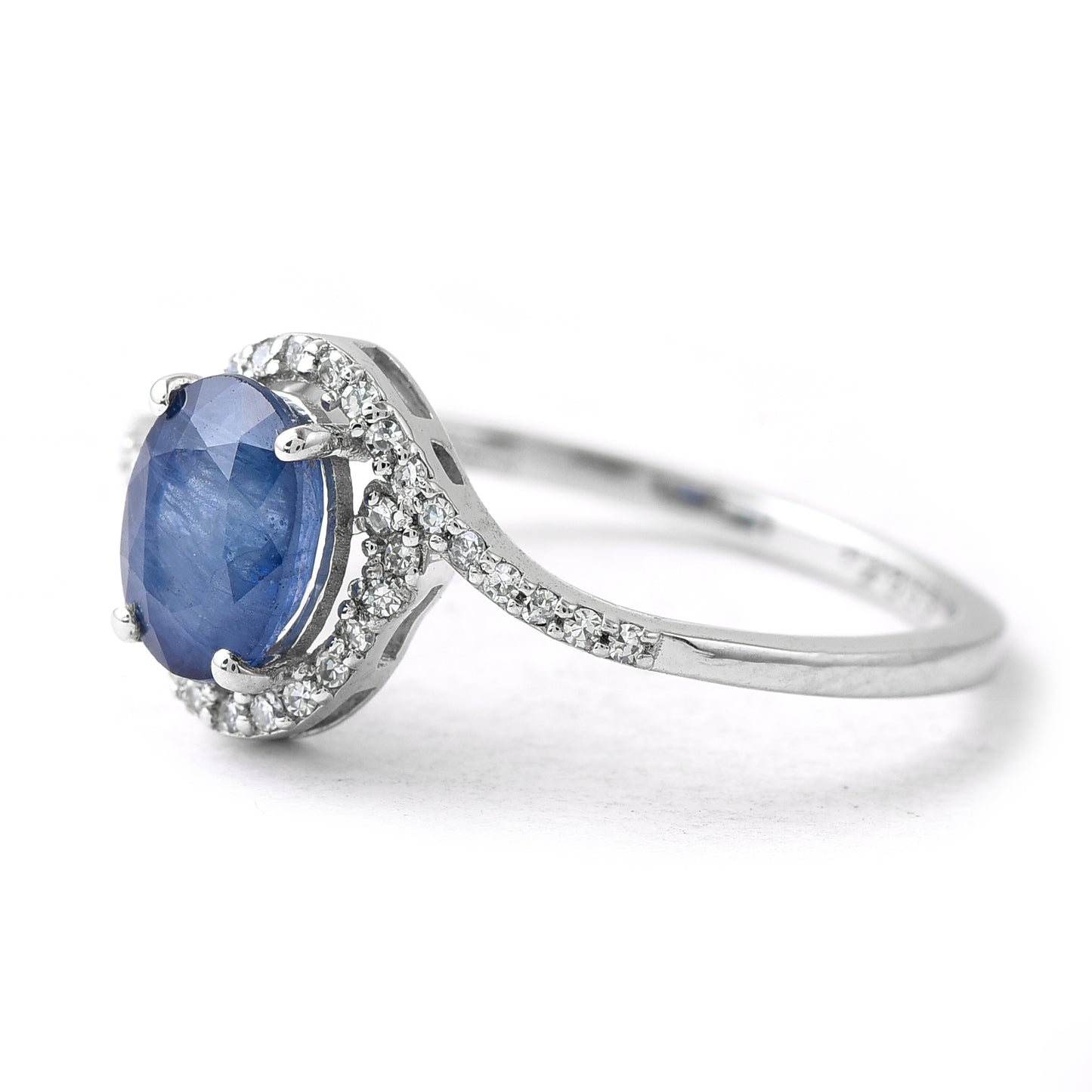 1.39 Ct Oval Sapphire 950 Platinum Ring