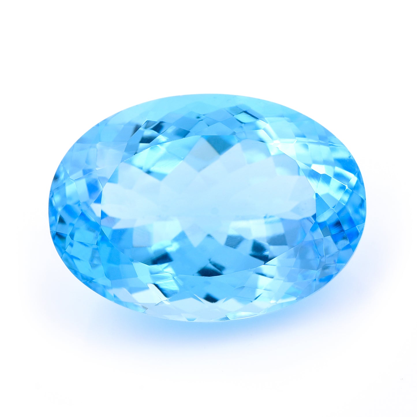 31.77 Natural Blue Topaz Oval Mixed Cut Gemstone
