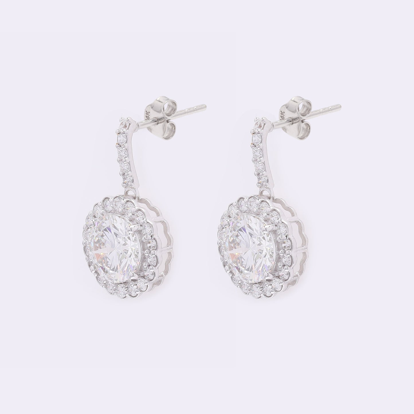 3.71 Carats Lab Grown Diamond 14K Gold Earrings