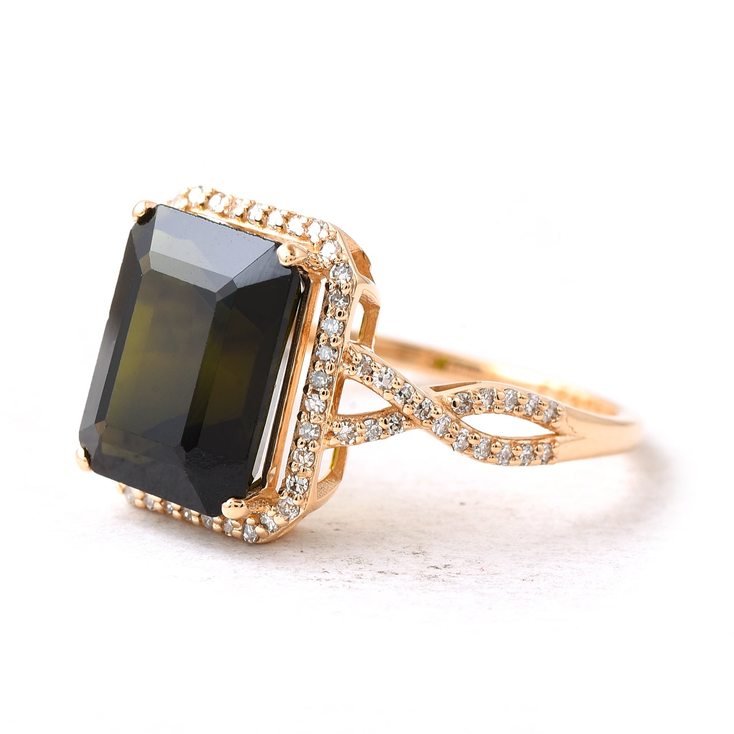 4.77 Ct Octagon Tourmaline 14K Gold Ring