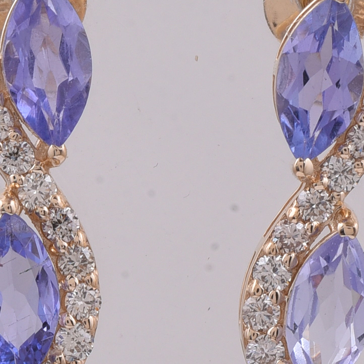 1.72 Ct Marquise Natural Tanzanite 14K Gold Earrings