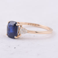 1.74 Ct Cushion Natural Sapphire 14K Gold Ring