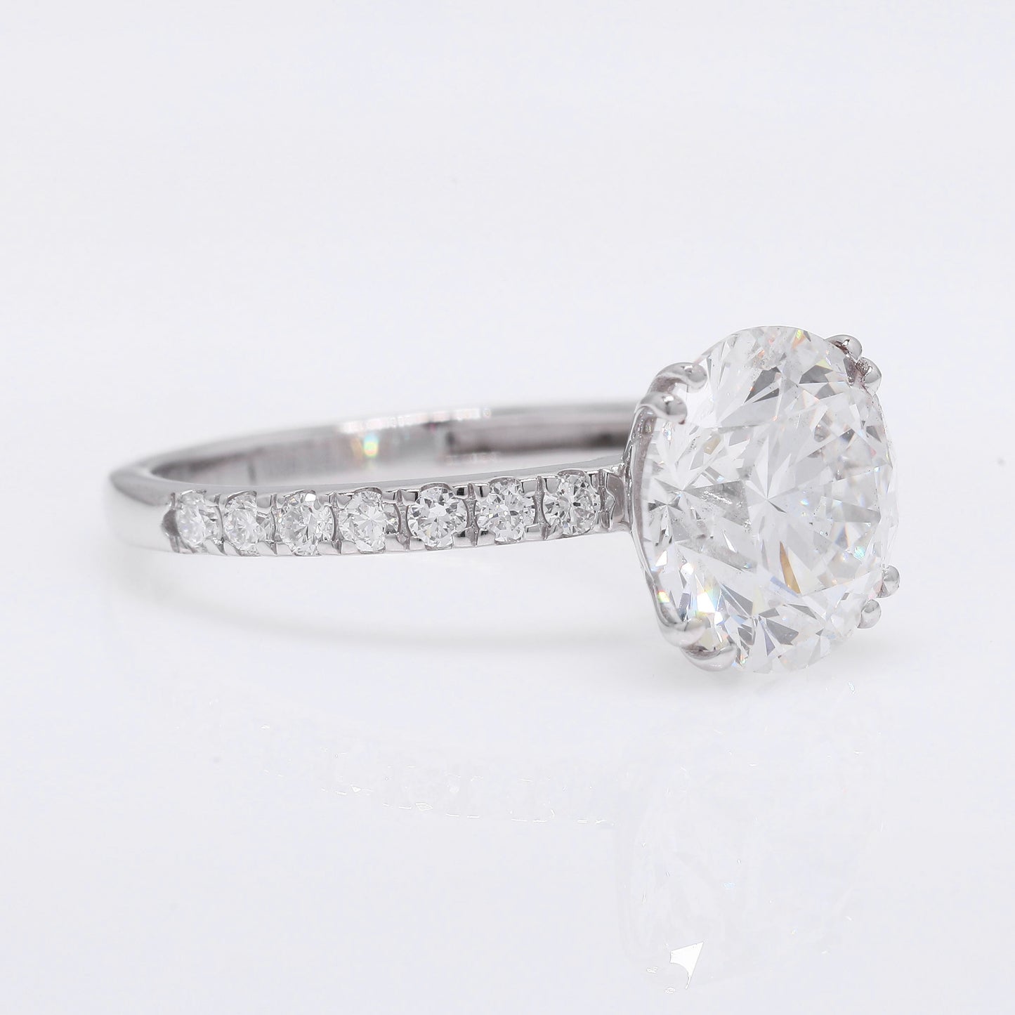 4.14 Ct Round Brilliant Lab Grown Diamond 950 Platinum Ring