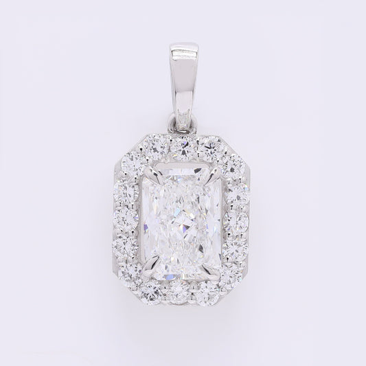 2.56 Carats Lab Grown Diamond 950 Platinum Pendant