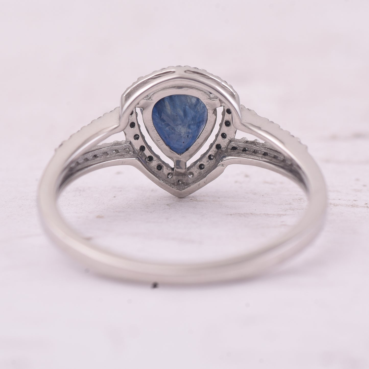 1.34 Ct Pear Mixed Cut Natural Sapphire 950 Platinum Ring