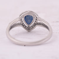 1.34 Ct Pear Mixed Cut Natural Sapphire 950 Platinum Ring