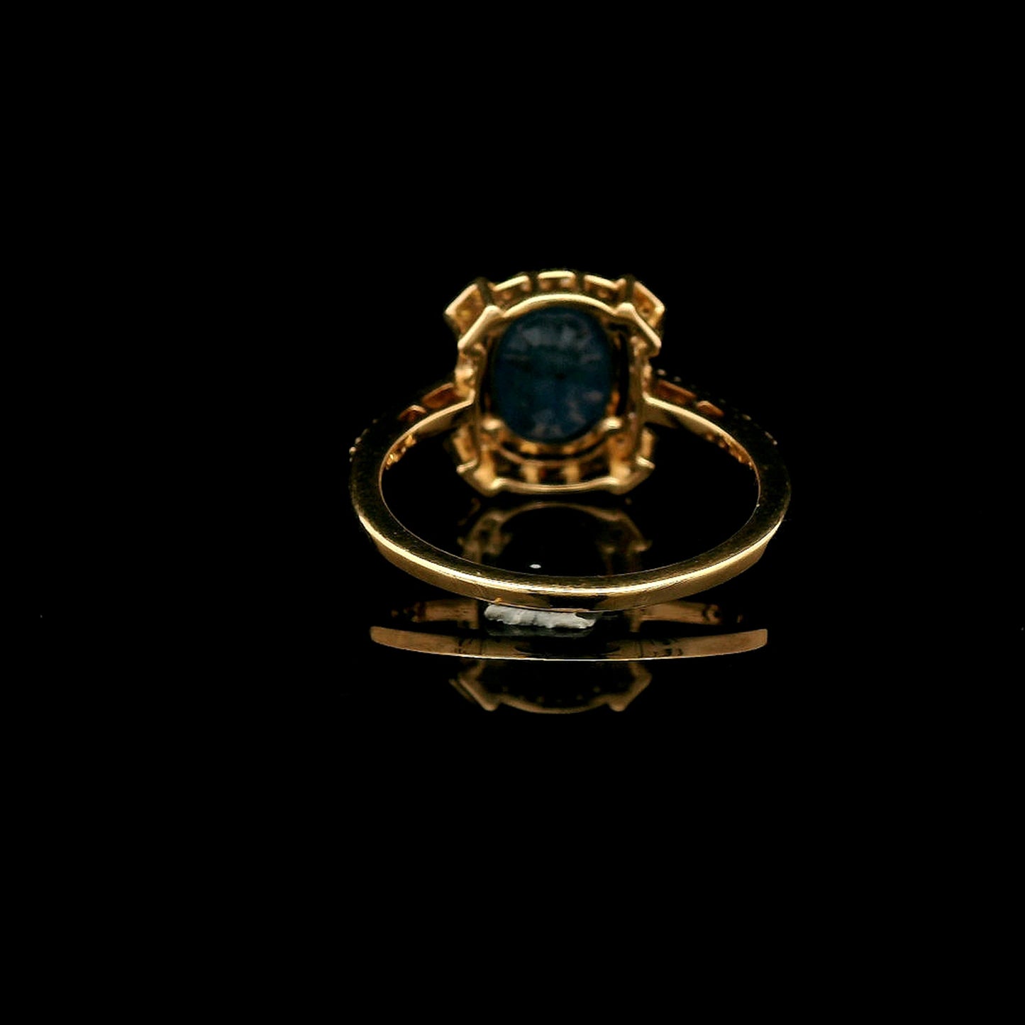 2.83 Ct Oval Mixed Cut Natural Sapphire 14K Gold Ring