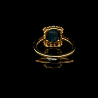 2.83 Ct Oval Mixed Cut Natural Sapphire 14K Gold Ring