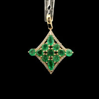1.70 Ct Pear Emerald 14K Gold Pendant